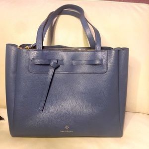 Nanette Lepore Arriss Triple Section Vegan Leather Shoulder Tote Bag Blue